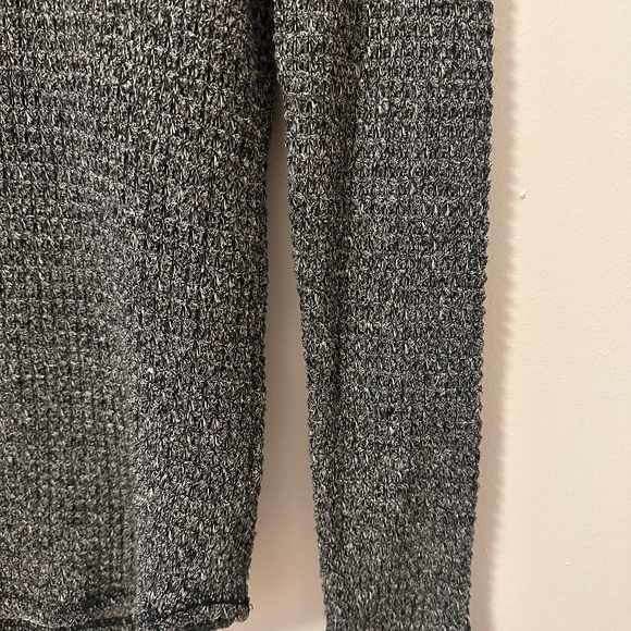 Free People Pointelle and Thermal Colorblock Top in Gray and Cream | Size Small - Picture 4 of 8